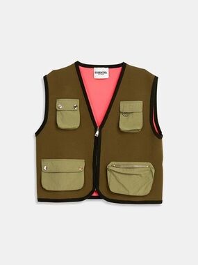NEW Essentiel Antwerp Khaki Sleeveless Knit Jacket Vest